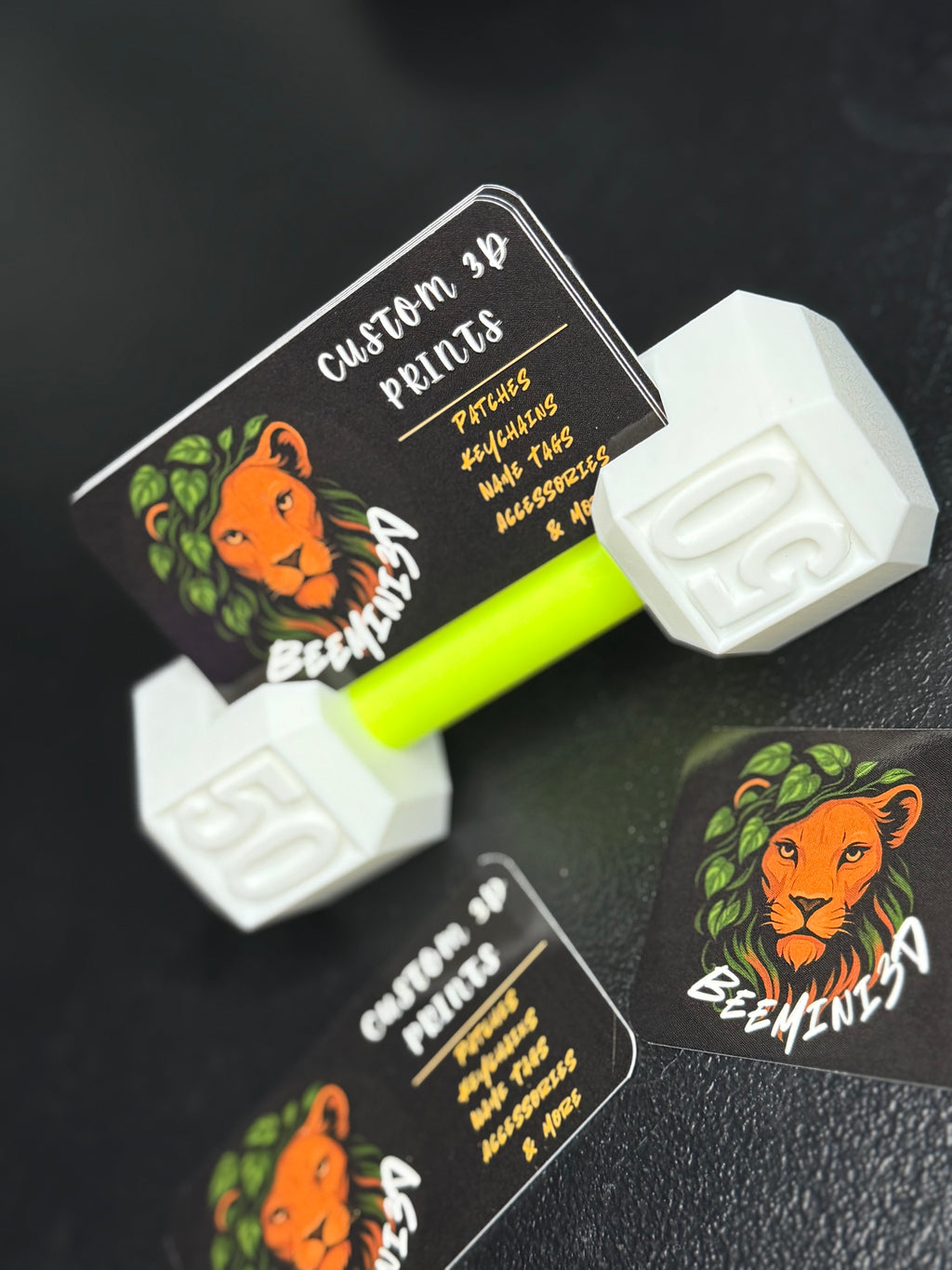 Dumbbell Business Card Holder - 3D Printed Plastic Card Holder