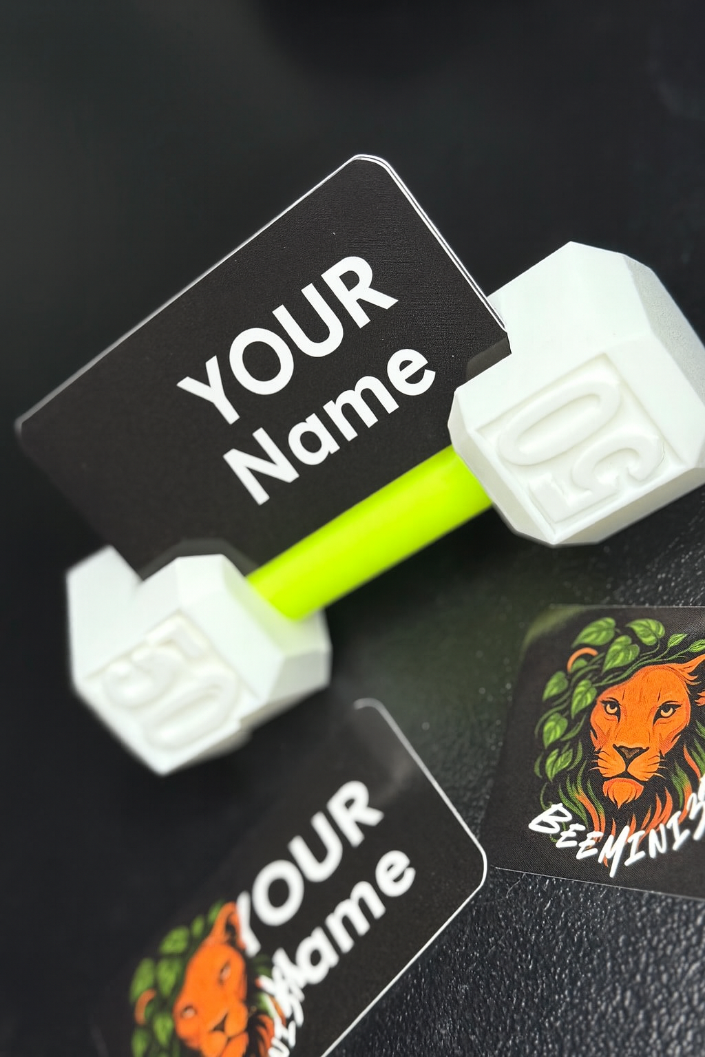 Dumbbell Business Card Holder - 3D Printed Plastic Card Holder